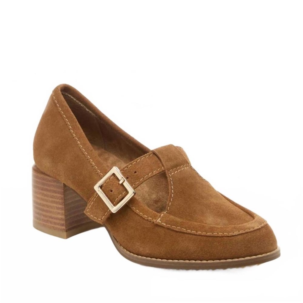 NEW KELSI DAGGER women's caleb t-strap mary jane heel in honey suede